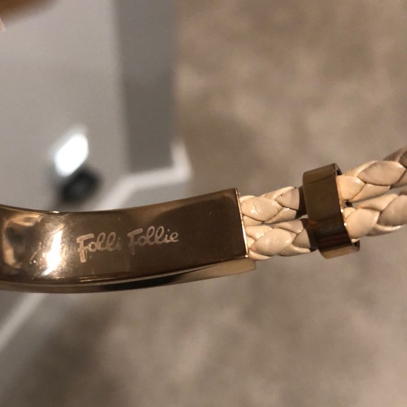 Rose gold and woven leather Folli follie bracelet - Picture 3 of 3